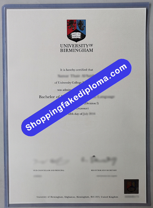 University of Birmingham Degree, Buy Fake University of Birmingham Degree 