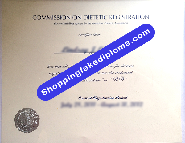 Commission On Dietetic Registration RDN Certificate, buy fake Commission On Dietetic Registration RDN Certificate