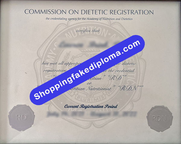 Commission On Dietetic Registration Cretificate, Buy Fake Commission On Dietetic Registration Cretificate