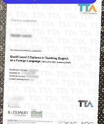 TTA fake certificate, The TEFL Academy certificate
