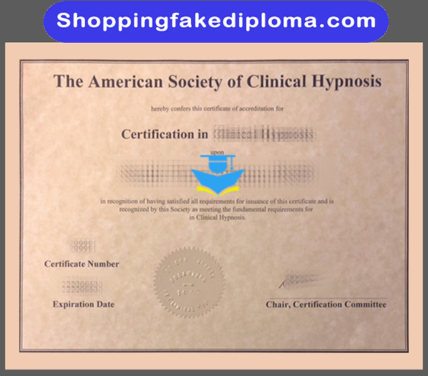 American Society of Clinical Hypnosis fake Certificate