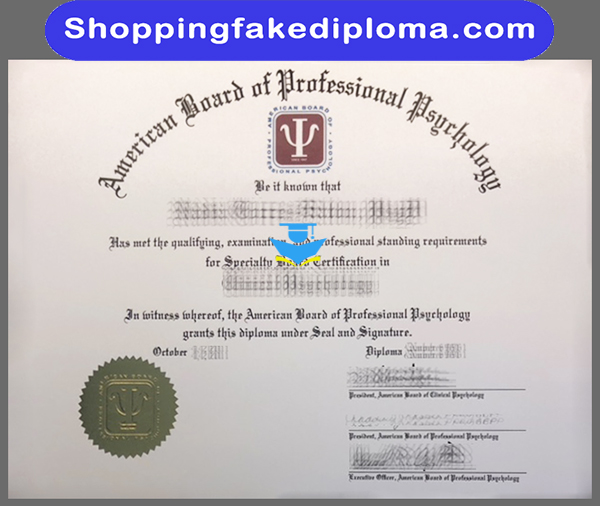 American Board of Professional Psychlology fake certificate