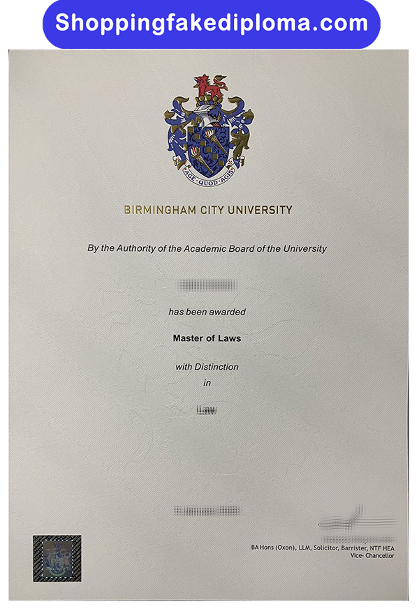 Birmingham City University Fake Degree, Buy Birmingham City University Fake Degree