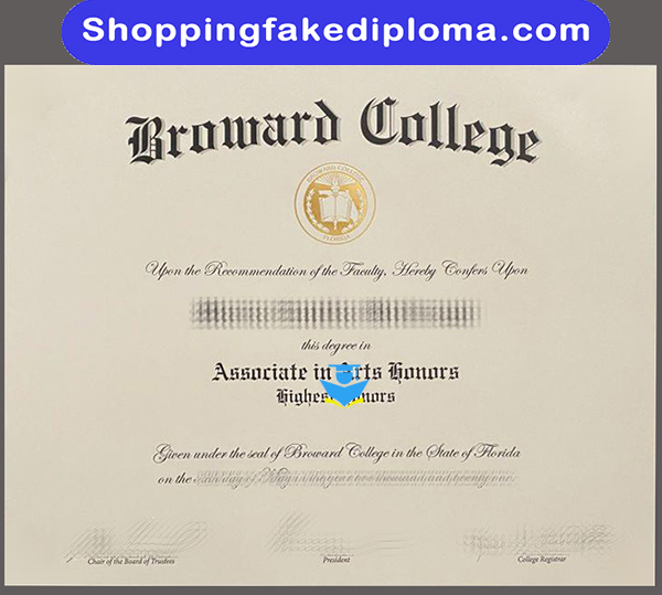 Broward College fake degree, US diploma