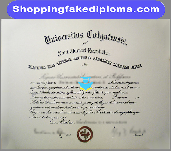 Colgate University fake degree, fake diploma