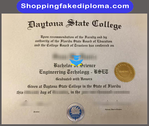 Daytona State College fake degree, Fake diploma