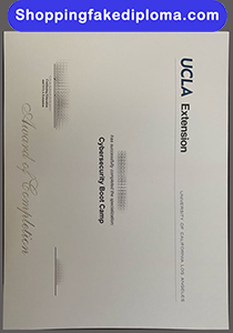 Fake UCLA Extension certificate, fake certificate