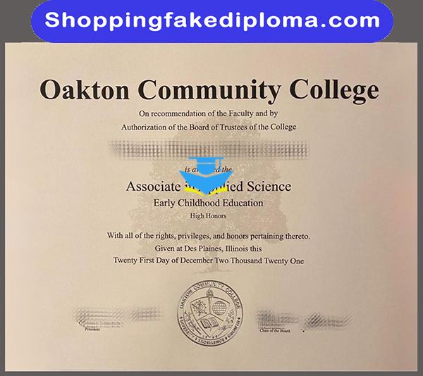 Oakton Community College fake degree, fake diploma