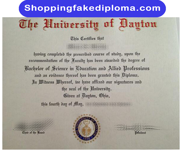 University of Dayton Fake Diploma, Buy University of Dayton Fake Diploma
