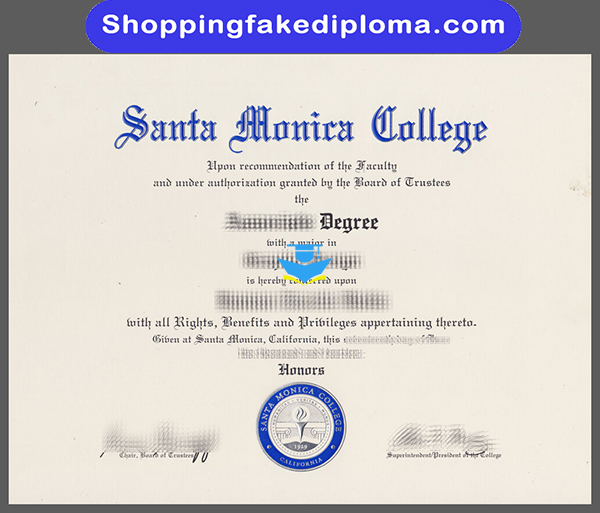 santa Monica College fake degree, fake diploma