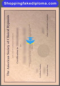 fake American Society of Clinical Hypnosis Certificate