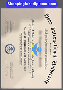 fake Hope International University degree