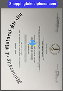 fake University of Natural Health certificate, fake US certificate