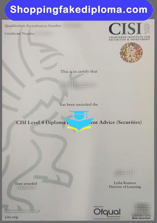 CISI fake certificate, buy CISI fake certificate