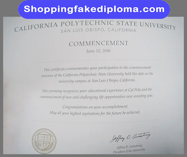 California Polytechnic State University, San Luis Obispo fake degree, California Polytechnic State University