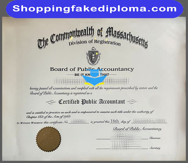 Massachusetts CPA fake certificate, buy Massachusetts CPA fake certificate