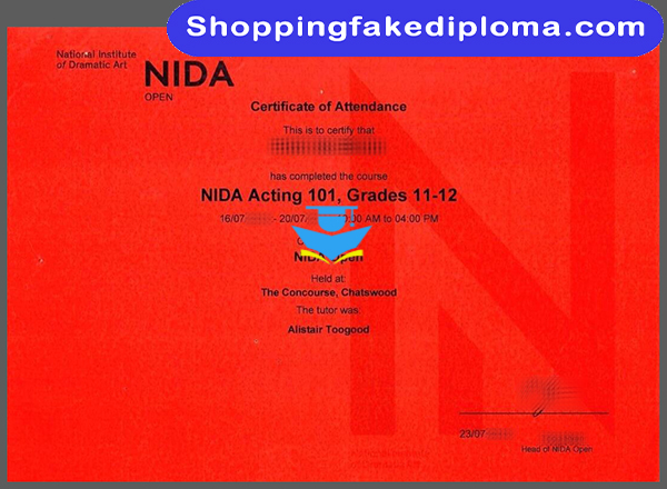 National Institute of Dramatic Art Open fake certificate, buy National Institute of Dramatic Art Open fake certificate