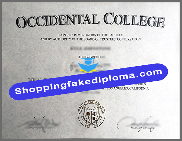 fake Occidental College diploma, Occidental College fake diploma