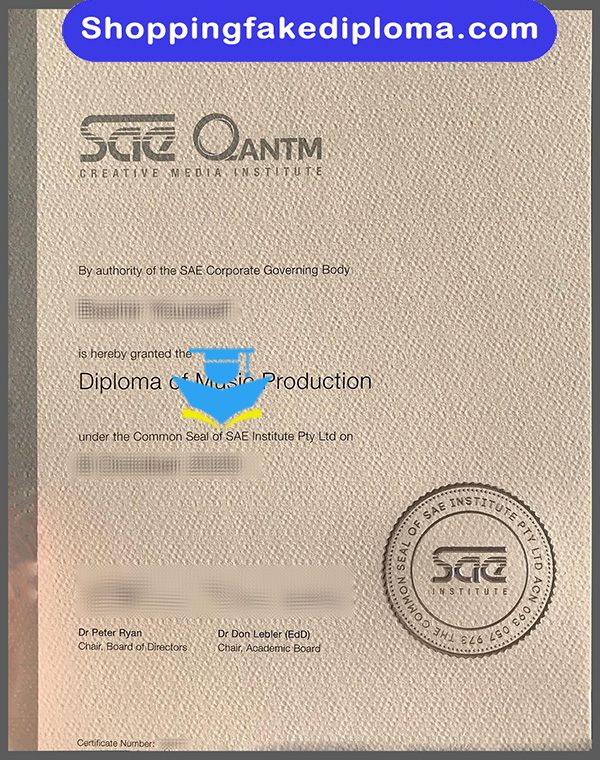SAE Creative Media Institute fake diploma, fake AU diploma