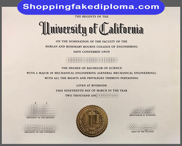 UC Riverside fake degree, UC diploma