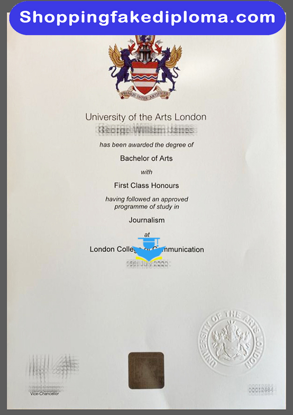 UK university diploma, University of the Arts London fake degree