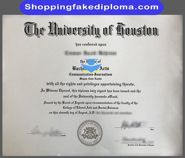 University of Houston fake diploma, buy fake certificate