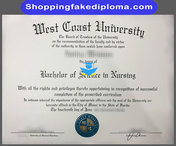 West Coast University fake degree, fake US certificate