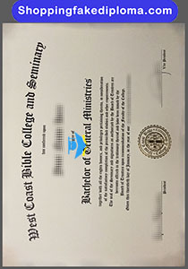 fake West Coast Bible College and Seminary diploma, buy diploma