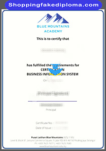 Blue Mountains Academy certificate, fake Blue Mountains Academy certificate
