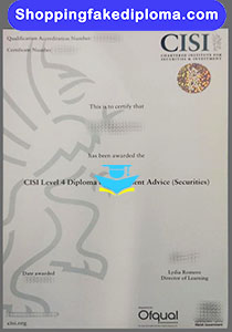 CISI certificate, fake CISI certificate, buy UK certificate