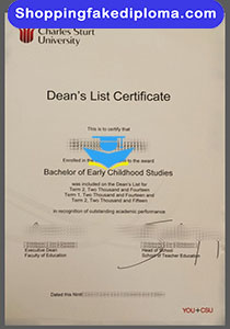 Charles Sturt University certificate, fake Charles Sturt University certificate