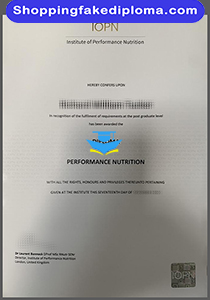 Institute of Performance Nutrition diploma, fake Institute of Performance Nutrition diploma