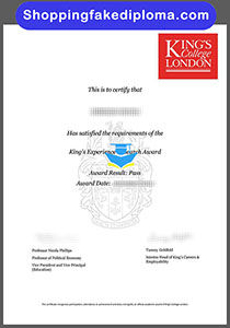 Kings College London certificate, fake Kings College London certificate