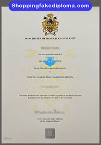 Manchester Metropolitan University certificate, fake Manchester Metropolitan University certificate