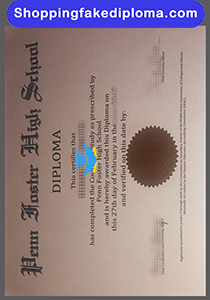 fake Penn Foster High School diploma