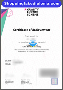 Quality License Scheme certificate, fake Quality License Scheme certificate