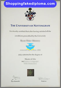 University of Nottingham Diploma, fake University of Nottingham Diploma