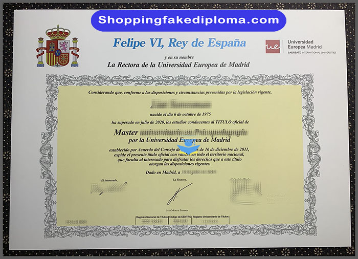 European University Madrid fake degree, buy European University Madrid fake degree
