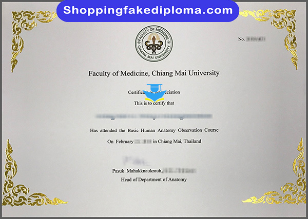 Faculty of Medicine chiang Mai University fake certificate