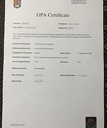 University of Birmingham CPA fake certificate