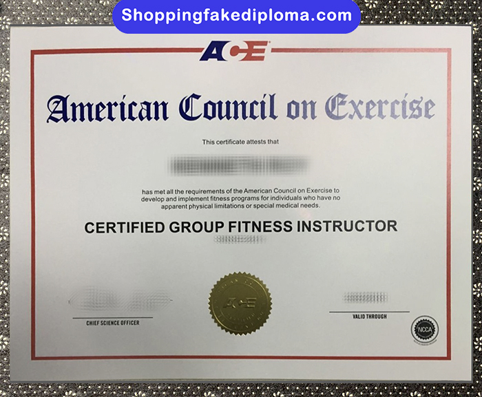 ACE fake certificate, US certificate, American Council on Exercise
