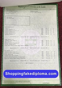 Washington University in St Louis Transcript, Fake Washington University in St Louis Transcript