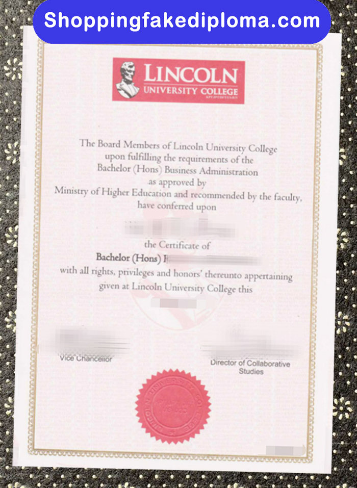 Lincoln University College fake degree, Lincoln University College diploma