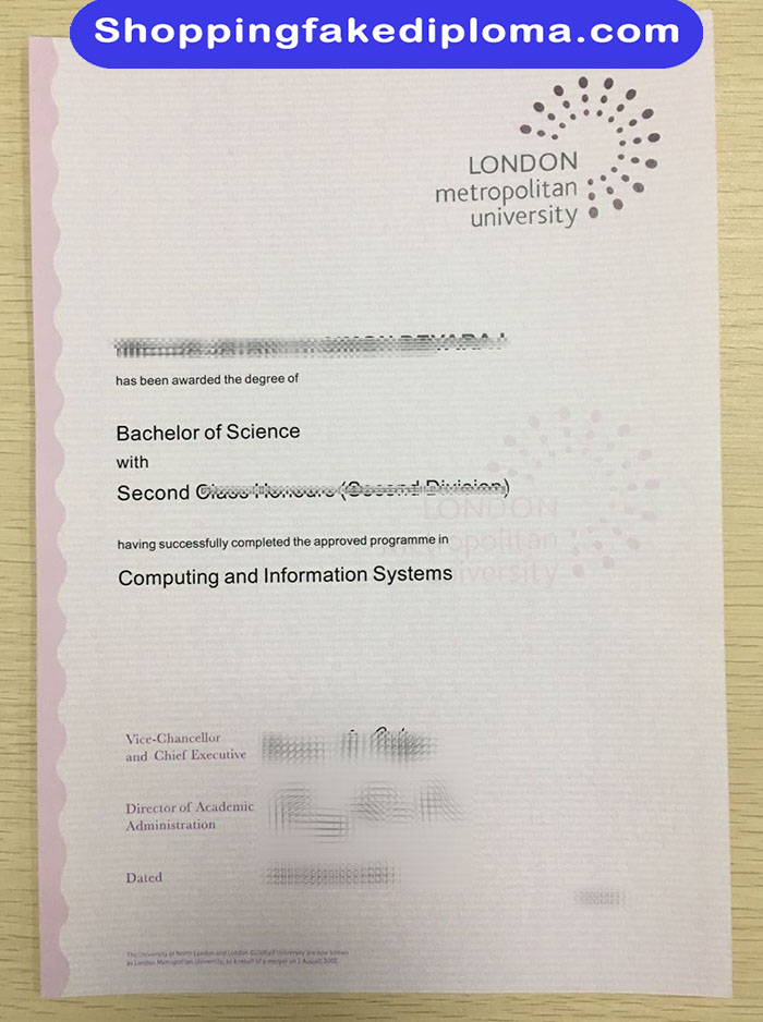 London Metropolitan University fake degree certificate, London Metropolitan University fake degree 