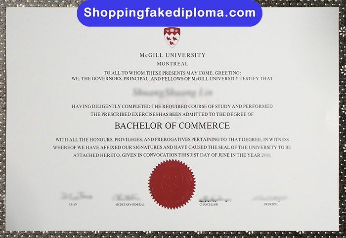 McGill University fake degree, McGill University diploma