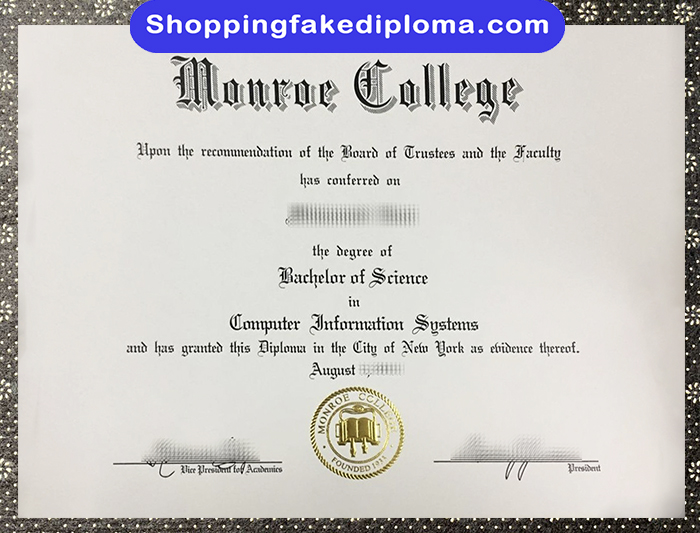Monroe College fake degree, Monroe College diploma