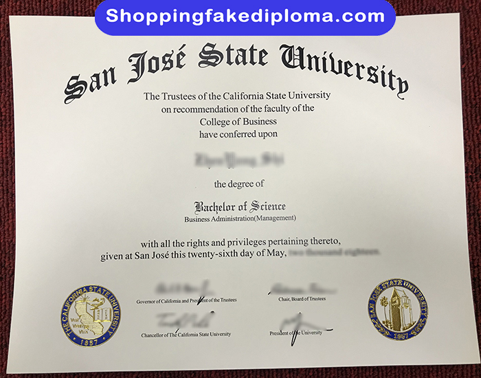 San Jose State University fake degree, San Jose State University diploma