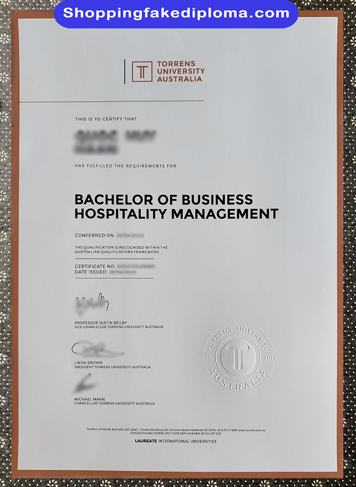 Torrens University Australia fake degree, Torrens University Australia diploma