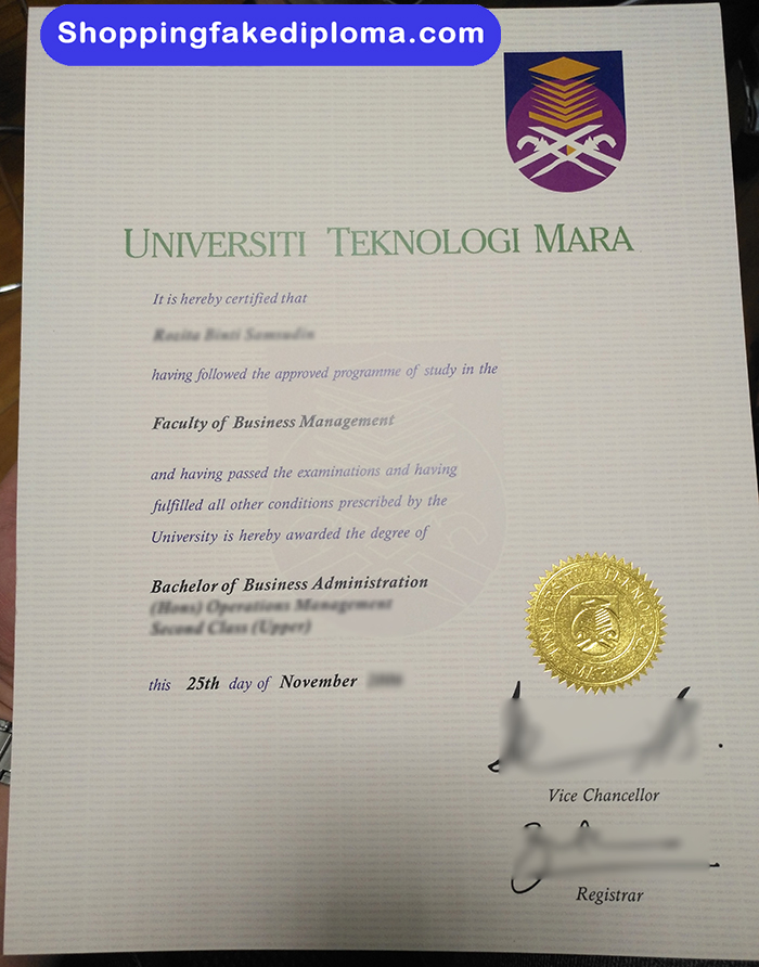 University Technology Mara fake degree, University Technology Mara diploma