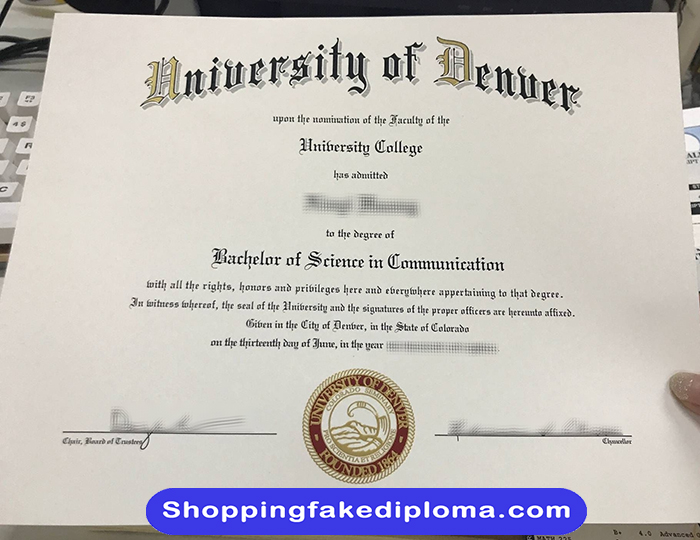 University of Denver fake Degree, University of Denver diploma